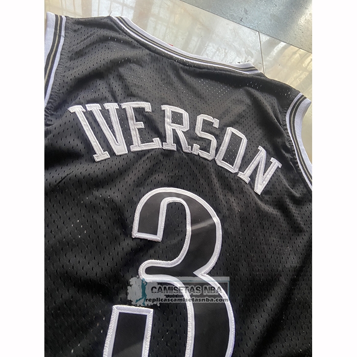 Camiseta Philadelphia 76ers Allen Iverson NO 3 Mitchell & Ness 1997-98 Negro2